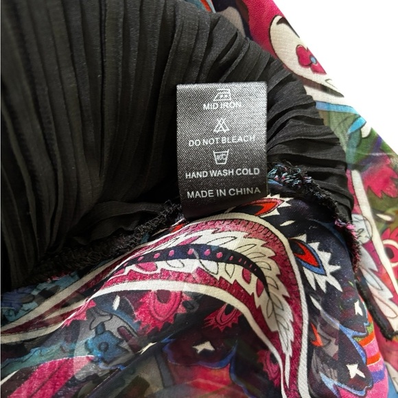 Pretty Angel Women Size S Tank Top Layered Silk Colorful Paisley Pattern Funky - Picture 7 of 8